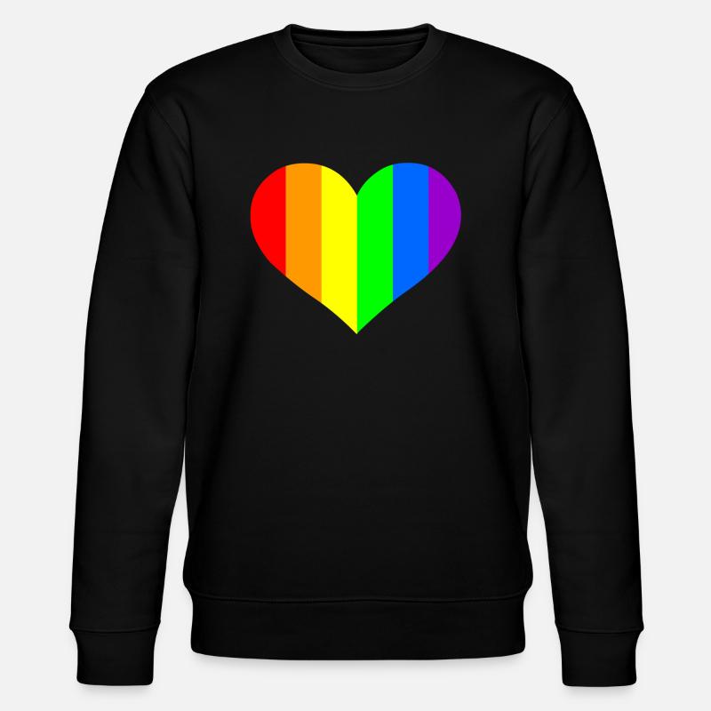 Regenbogen Herz - Stanley/Stella Unisex Bio-Sweatshirt CHANGER  - Schwarz