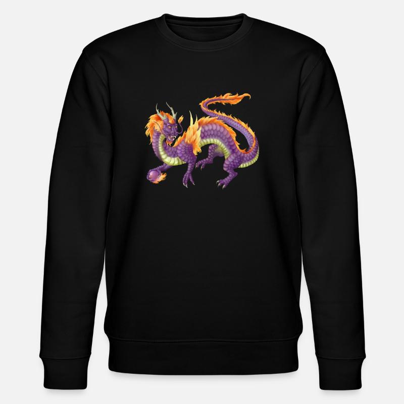 Asiatischer Drache lila - Stanley/Stella Unisex Bio-Sweatshirt CHANGER  - Schwarz