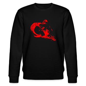 Geheimnisvoller Widder-Schädel (Rot) - Stanley/Stella Unisex Bio-Sweatshirt CHANGER  - Schwarz - Vorne - Nik (191cm) & Marisol (170cm)