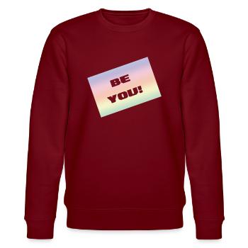 BE YOU - Stanley/Stella Unisex Bio-Sweatshirt CHANGER  - Burgunderrot - Vorne - Nik (191cm) & Marisol (170cm)