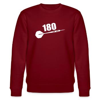 Darts Sports Fun - Stanley/Stella CHANGER Unisex Organic Sweatshirt - burgundy - Front - Nik (191cm) & Marisol (170cm)