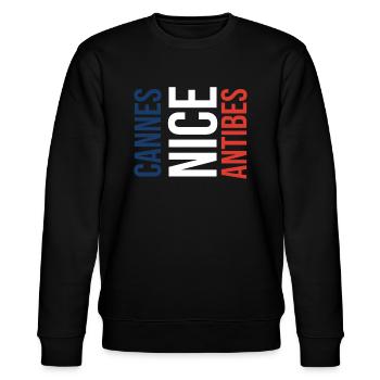 Cannes Nice Antibes (cadeau du Sud de la France) - Sweat bio CHANGER Stanley/Stella Unisexe - noir - Devant - Nik (191cm) & Marisol (170cm)