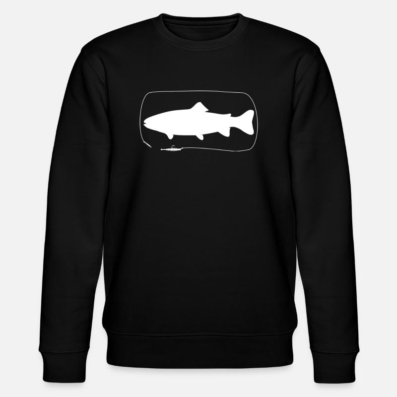 Forelle mit Gummifisch - Stanley/Stella Unisex Bio-Sweatshirt CHANGER  - Schwarz