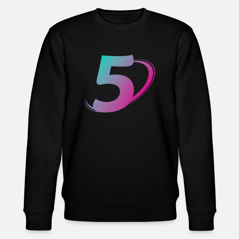 Nummer 5 mehrfarbig - Stanley/Stella Unisex Bio-Sweatshirt CHANGER  - Schwarz