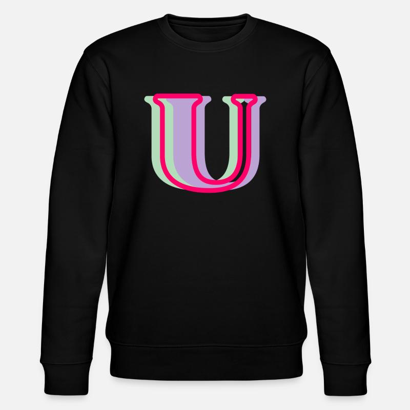 Mehrfarbiger Buchstabe u - Stanley/Stella Unisex Bio-Sweatshirt CHANGER  - Schwarz