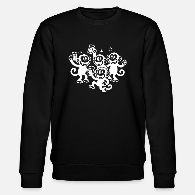 Monkey Beer Crew - Stanley/Stella CHANGER Unisex Organic Sweatshirt - black