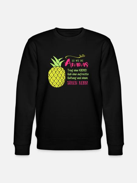 Ananas Krone Spruch - Stanley/Stella Unisex Bio-Sweatshirt CHANGER  - Schwarz