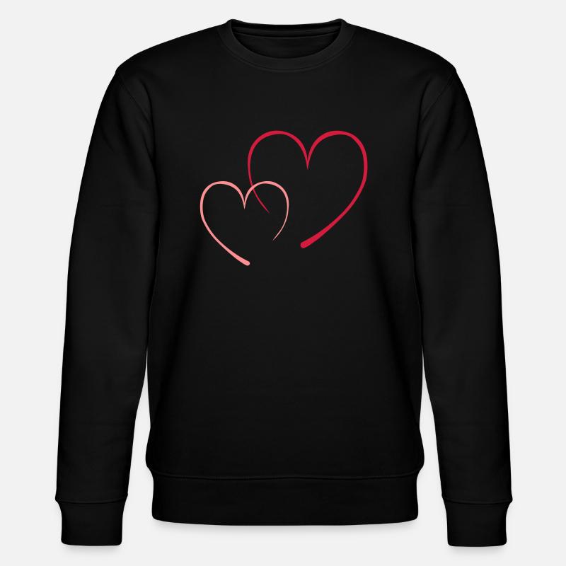 contour_2coeur - Stanley/Stella Unisex Bio-Sweatshirt CHANGER  - Schwarz
