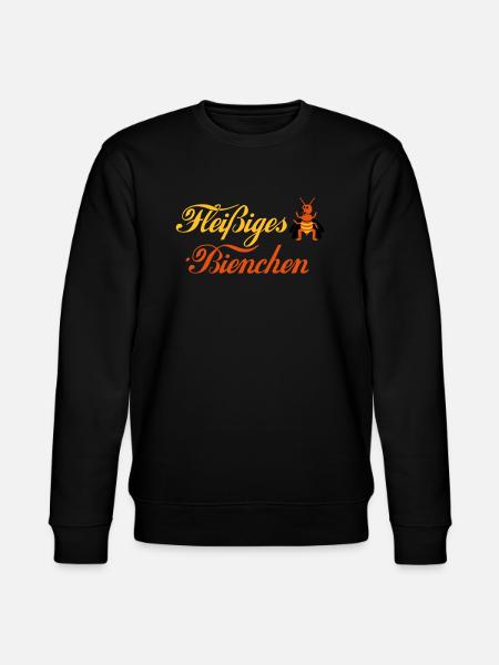 Fleißiges-Bienchen + Biene seitlich - Stanley/Stella Unisex Bio-Sweatshirt CHANGER  - Schwarz