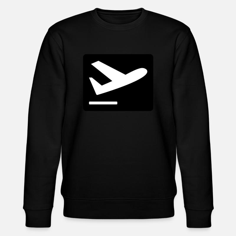 Flugzeug beim Starten - Stanley/Stella Unisex Bio-Sweatshirt CHANGER  - Schwarz
