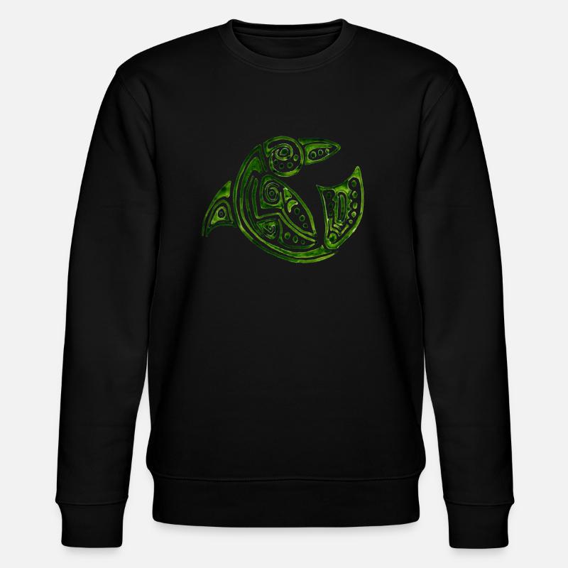 grüner Delphin - Stanley/Stella Unisex Bio-Sweatshirt CHANGER  - Schwarz