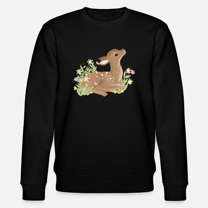 Fawn in spring - Stanley/Stella CHANGER Unisex Organic Sweatshirt - black