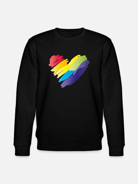 herz rainbow - Stanley/Stella Unisex Bio-Sweatshirt CHANGER  - Schwarz
