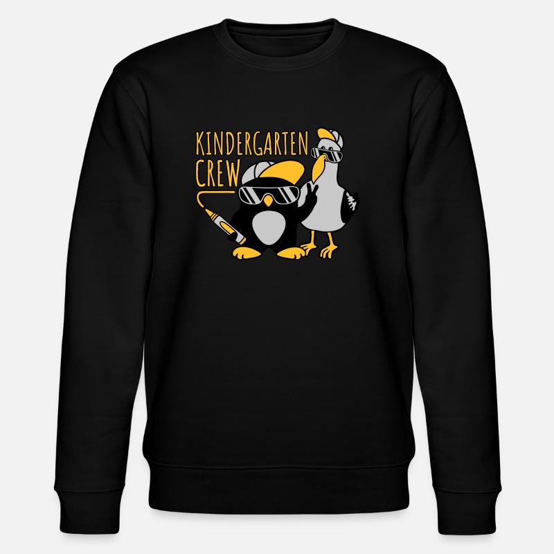 Kindergarten Crew Seagull Penguin - Stanley/Stella CHANGER Unisex Organic Sweatshirt - black