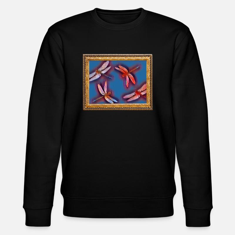 Kunstdruck Art Bilderrahmen Libellen - Stanley/Stella Unisex Bio-Sweatshirt CHANGER  - Schwarz