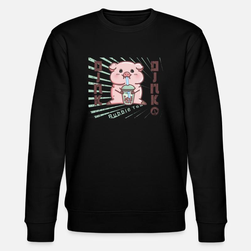 Schweinchen - Stanley/Stella Unisex Bio-Sweatshirt CHANGER  - Schwarz