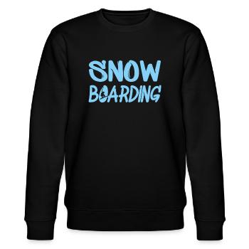Snowboard - Stanley/Stella Unisex Bio-Sweatshirt CHANGER  - Schwarz - Vorne - Nik (191cm) & Marisol (170cm)