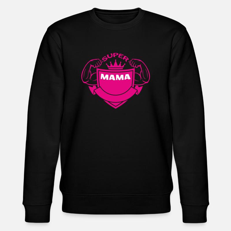 SUPER MAMA - Stanley/Stella Unisex Bio-Sweatshirt CHANGER  - Schwarz