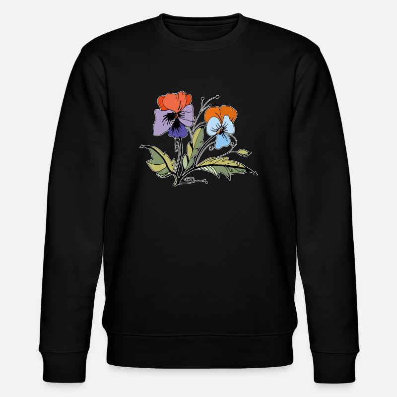 Flowers - Stanley/Stella CHANGER Unisex Organic Sweatshirt - black