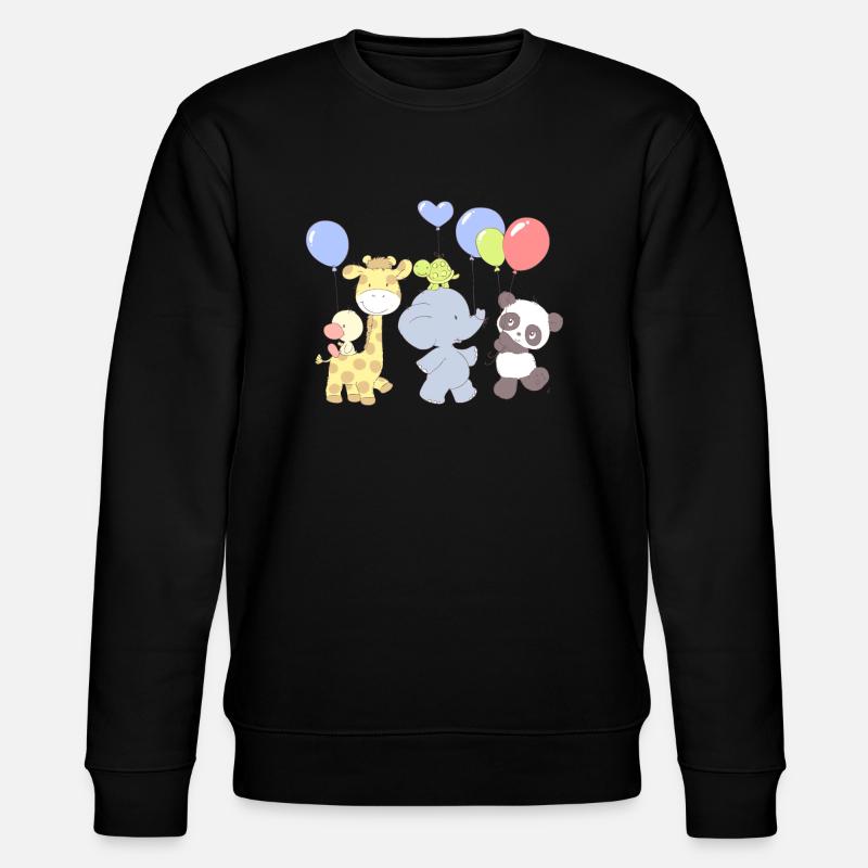 Little Panda Party - Stanley/Stella Unisex Bio-Sweatshirt CHANGER  - Schwarz