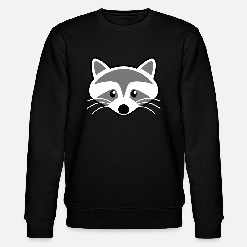Süßer Waschbär Kopf - Stanley/Stella Unisex Bio-Sweatshirt CHANGER  - Schwarz