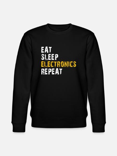 eat sleep electronics repeat - Stanley/Stella CHANGER Unisex Organic Sweatshirt - black