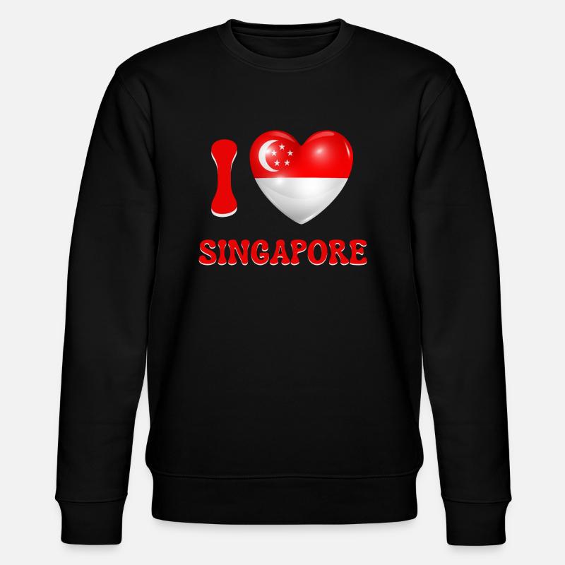 Ich liebe Singapur - Stanley/Stella Unisex Bio-Sweatshirt CHANGER  - Schwarz