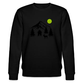 Berge Natur - Stanley/Stella Unisex Bio-Sweatshirt CHANGER  - Schwarz - Vorne - Nik (191cm) & Marisol (170cm)