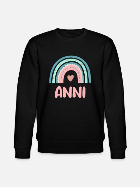 Anni Name Rainbow Baby - Stanley/Stella CHANGER Unisex Organic Sweatshirt - black