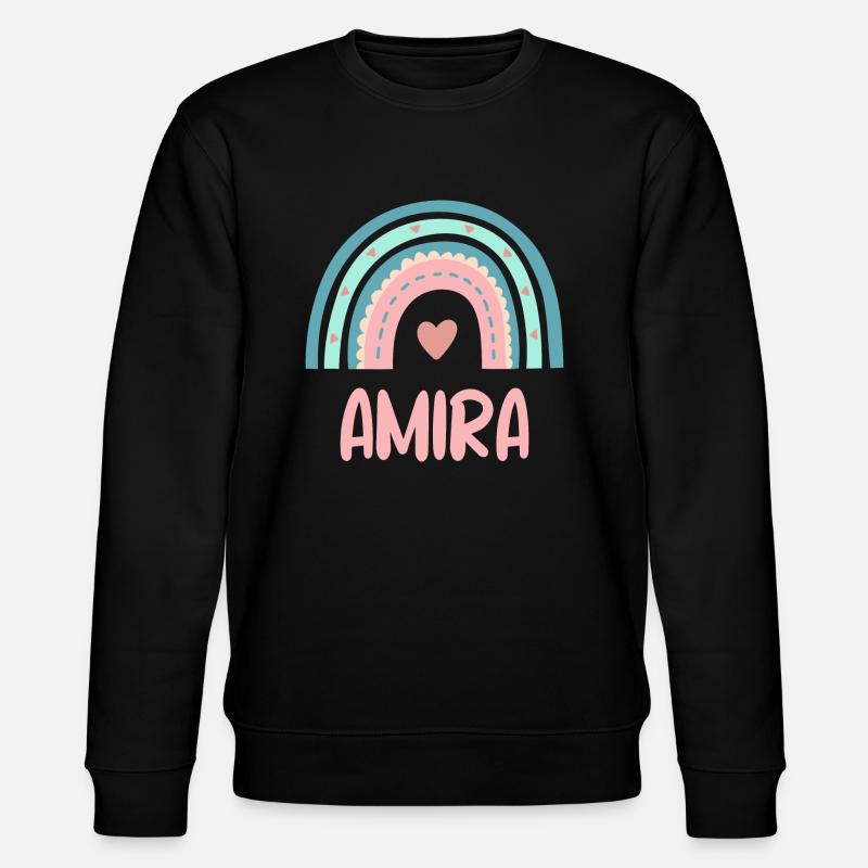 Amira Name Regenbogen Baby - Stanley/Stella Unisex Bio-Sweatshirt CHANGER  - Schwarz