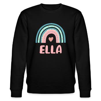 Ella Name Regenbogen Baby - Stanley/Stella Unisex Bio-Sweatshirt CHANGER  - Schwarz - Vorne - Nik (191cm) & Marisol (170cm)