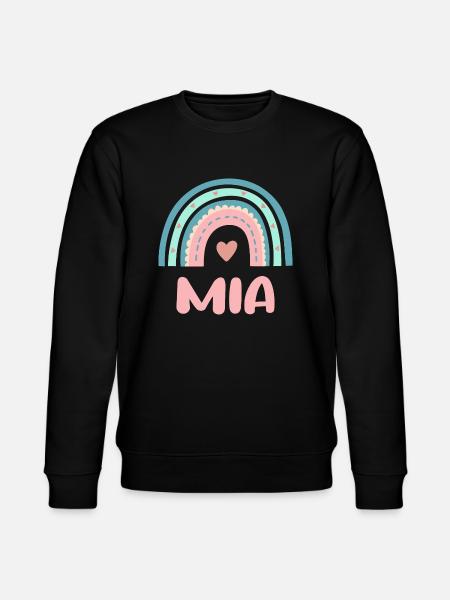 Mia Name Rainbow Baby - Stanley/Stella CHANGER Unisex Organic Sweatshirt - black