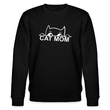Cat mom - Stanley/Stella Unisex Bio-Sweatshirt CHANGER  - Schwarz - Vorne - Nik (191cm) & Marisol (170cm)