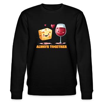 Immer zusammen - Stanley/Stella Unisex Bio-Sweatshirt CHANGER  - Schwarz - Vorne - Nik (191cm) & Marisol (170cm)