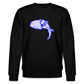 Cooler DJ Elefant Musik Spaß Club Party Tier Kopf - Stanley/Stella Unisex Bio-Sweatshirt CHANGER  - Schwarz - Vorne - Nik (191cm) & Marisol (170cm)