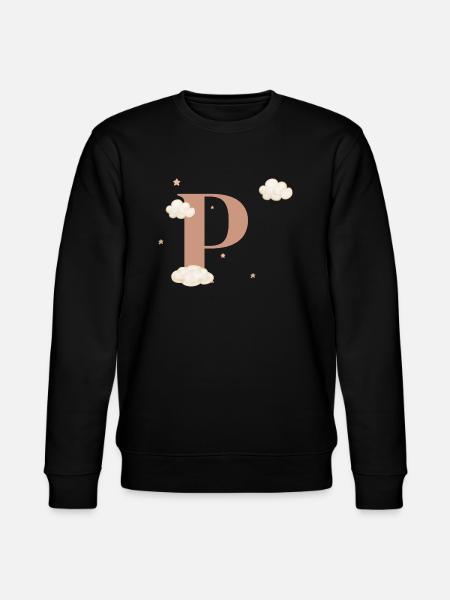 Letter p clouds stars - Stanley/Stella CHANGER Unisex Organic Sweatshirt - black
