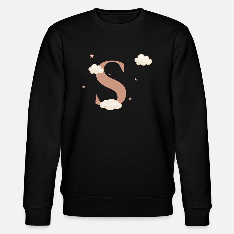 Lettre s nuages étoiles - Sweat bio CHANGER Stanley/Stella Unisexe - noir