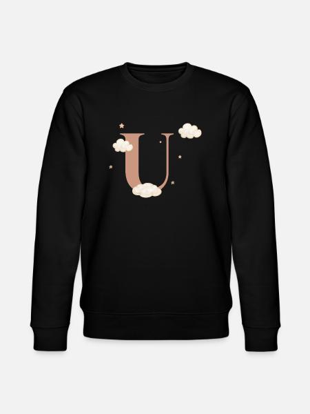 Letter u clouds stars - Stanley/Stella CHANGER Unisex Organic Sweatshirt - black
