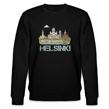 helsinki stadt - Stanley/Stella Unisex Bio-Sweatshirt CHANGER  - Schwarz - Vorne - Nik (191cm) & Marisol (170cm)