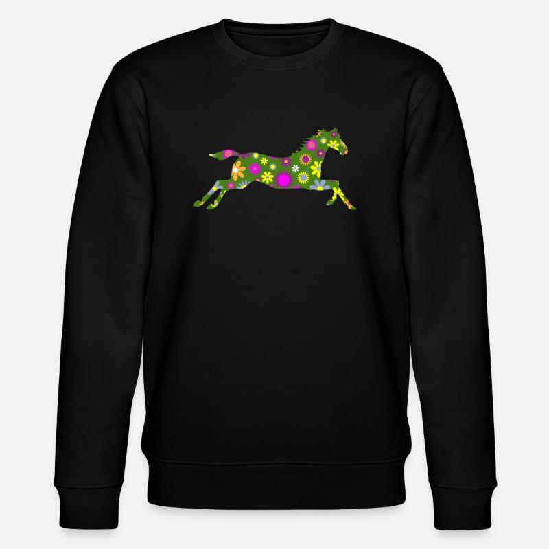 Pferd - Stanley/Stella Unisex Bio-Sweatshirt CHANGER  - Schwarz