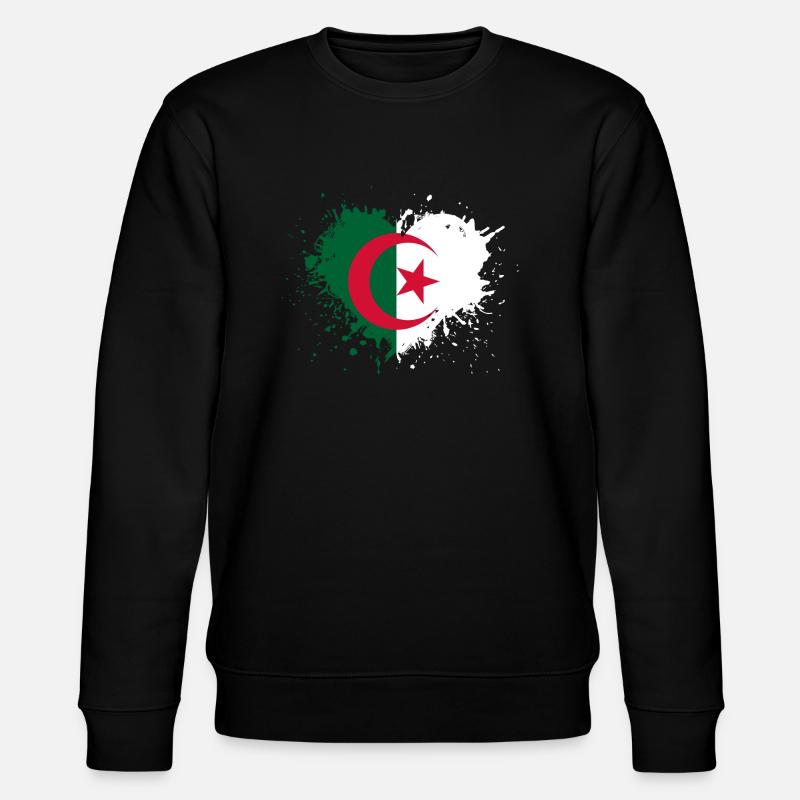 Coeur drapeau algerie - Sweat bio CHANGER Stanley/Stella Unisexe - noir