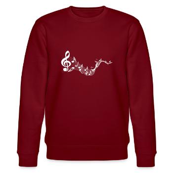 Musik - Stanley/Stella Unisex Bio-Sweatshirt CHANGER  - Burgunderrot - Vorne - Nik (191cm) & Marisol (170cm)