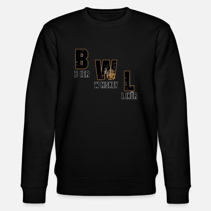 BWL-Bier Whiskey Likör - Stanley/Stella Unisex Bio-Sweatshirt CHANGER  - Schwarz