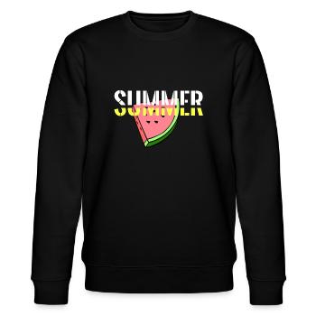 Melon d'été - Sweat bio CHANGER Stanley/Stella Unisexe - noir - Devant - Nik (191cm) & Marisol (170cm)