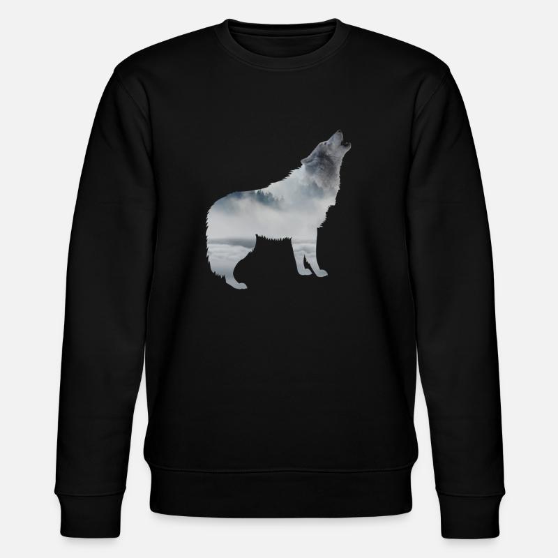 Wolf Natur - Stanley/Stella Unisex Bio-Sweatshirt CHANGER  - Schwarz