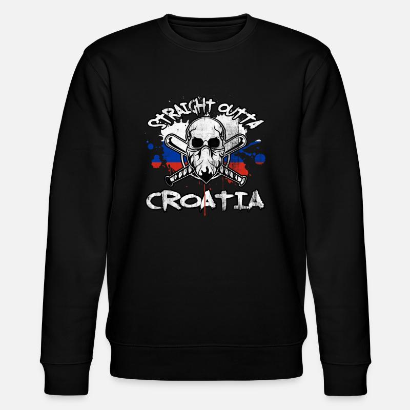 Kroatien - Stanley/Stella Unisex Bio-Sweatshirt CHANGER  - Schwarz