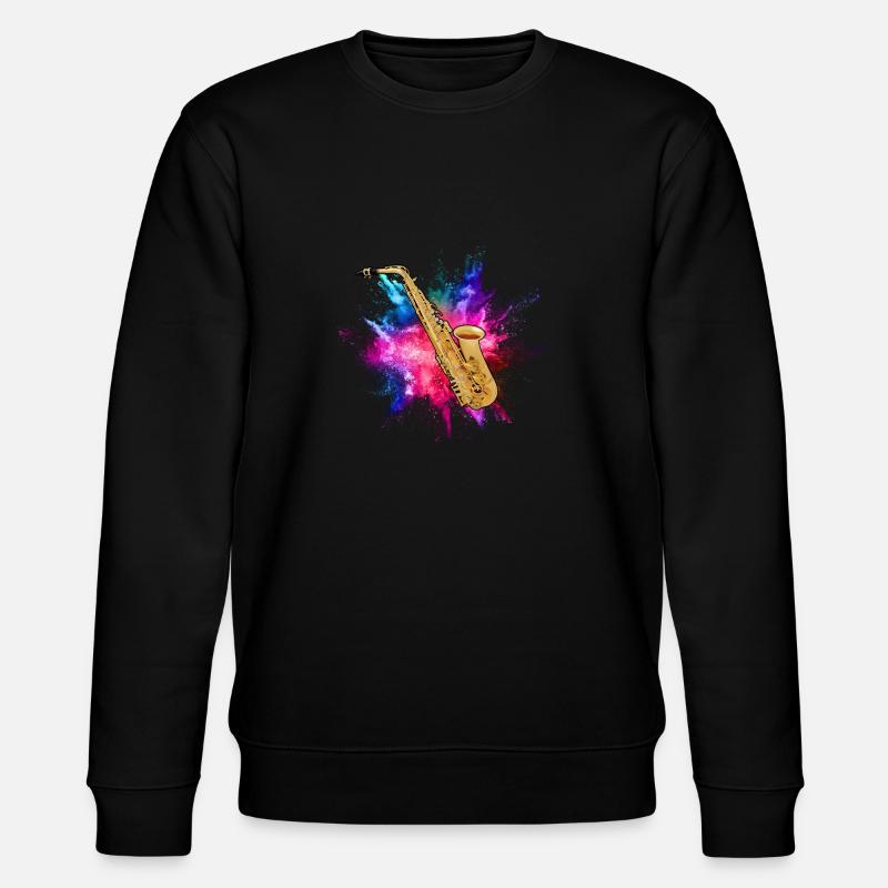 saxophone - Sweat bio CHANGER Stanley/Stella Unisexe - noir