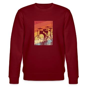 Vintage-Trommel - Stanley/Stella Unisex Bio-Sweatshirt CHANGER  - Burgunderrot - Vorne - Nik (191cm) & Marisol (170cm)