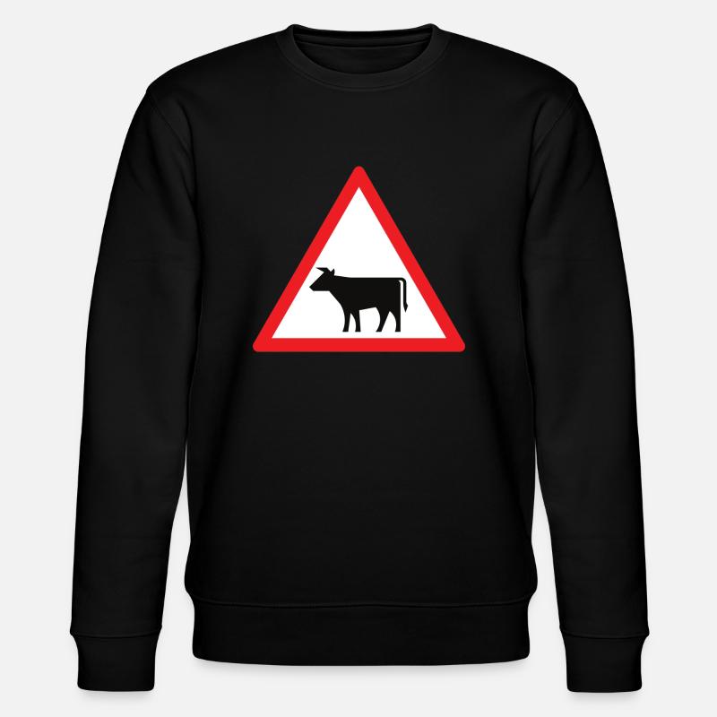 Achtung Kuh! - Stanley/Stella Unisex Bio-Sweatshirt CHANGER  - Schwarz