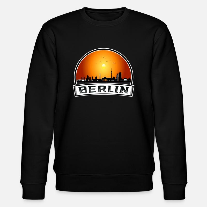 Berlin Skyline Retro Sun lettrage - Sweat bio CHANGER Stanley/Stella Unisexe - noir